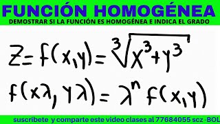 FUNCIÓN HOMOGÉNEA EN VARIAS VARIABLES [upl. by Hamitaf]