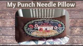 Punch Needle Pillow Finish almost  Threads That Bind Pattern [upl. by Gebler]