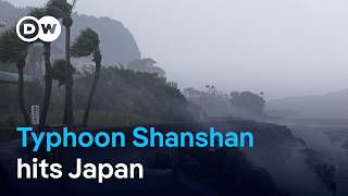 Powerful Typhoon Shanshan makes landfall in southern Japan  DW News [upl. by Sparkie702]