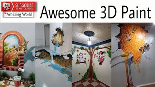 3D Wall Painting Decoration  Wall Modern Painting Design  Wall Painting Design Ideas [upl. by Rufus]