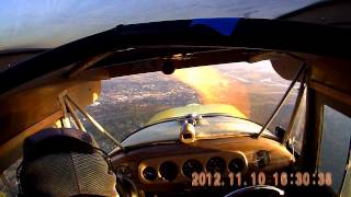 2012 1110 Aeronca Chief flight to Arlington and return to Harvey Interior view [upl. by Truda]