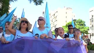 Paro y marcha a Casa de Gobierno en contra del ajuste a las y los trabajadores  281223 [upl. by Olav4]