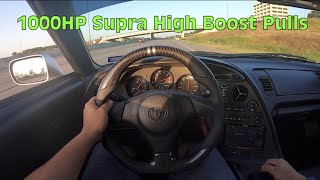 Taking My 1000HP Supra Out For HIGH Boost Pulls Recording Peoples Reaction MKIV Supra POV Driving [upl. by Edrea]