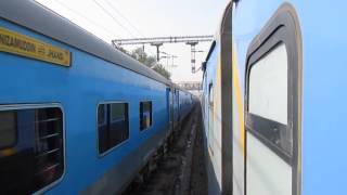 Gatimaan Express overtaking Taj Express at Mathura Junction [upl. by Almeida]