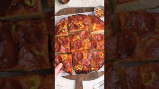 Spicy pepperoni pan pizza panpizza [upl. by Forester193]