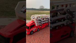 Diecast Ejector Container Truck with 6 Alloy Cars  Pull Back Catapult Taxi Race amp Storage [upl. by Blank]