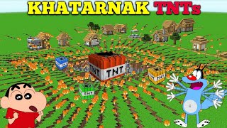 Shinchan And Oggy Blast quotKHATARNAKquot TNTs 😱  🤣 Minecraft [upl. by Enimrac]