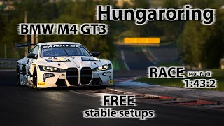 ACC 110  BMW M4 GT3  Hungaroring  FREE stable Race setup [upl. by Beedon]