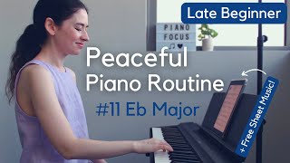 Peaceful Piano Routine E Flat Major Chord Patterns  Free Sheet Music [upl. by Nnylg]