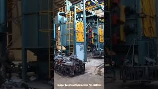 Hanger Shot Blasting Machine for Castings☕A Showoff Video from BlastKing Customer [upl. by Monteria]