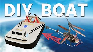 How to Build RC Airboat  DIY RC Boat from Broken Helicopter and Foam Board [upl. by Groot]