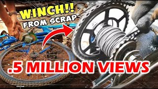 DIY how to make Hand Winch from scrap bicycle [upl. by Sinaj939]