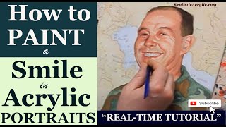 How to Paint a Smile in Acrylic Portraits [upl. by Hulda]