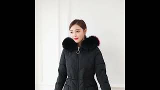 Womens lightweight padded quilted jacket long puffer clothes goose down Fleeced cloth coats 2411125 [upl. by Adoh911]