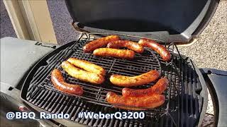 Grilling Sausage on a Weber Q 3200 [upl. by Dez]