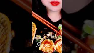 asmr takoyaki samyang fire noodles  ASMR TERA mukbang eating sounds shorts [upl. by Giovanni368]