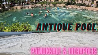 PAMUKKALE amp HIERAPOLIS  KLEOPATRA HAVUZU  ANTIQUE POOL pamukkale hierapolis kleopatrapoll [upl. by Dorise]