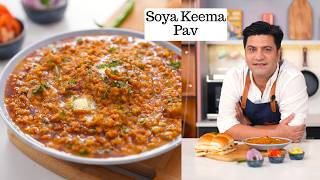 Street Style वेज सोया कीमा  मसालेदार Soya Keema Pav  Kunal Kapur Snacks Recipe  How to Cook Soya [upl. by Pietje]