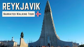 REYKJAVIK Iceland  4K Narrated Walking Tour  Lets Walk 2023 [upl. by Wall]