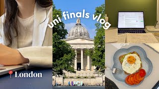 FINALS study vlog🙇🏻‍♀️ London uni library days last exam hall done with uni [upl. by Cirilla]