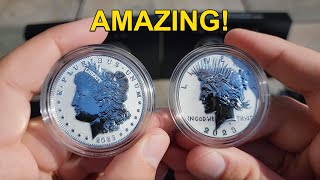 How Did the US Mint Do It Morgan amp Peace Silver Dollar Reverse Proofs [upl. by Atsiuqal]