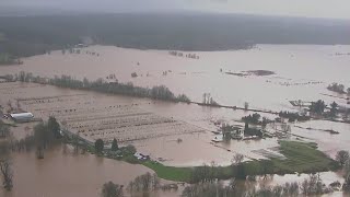 Aerial video shows major flooding in Lewis County Washington  FOX 13 Seattle [upl. by Neenej]