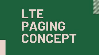 LTE Paging Concept [upl. by Hugh198]