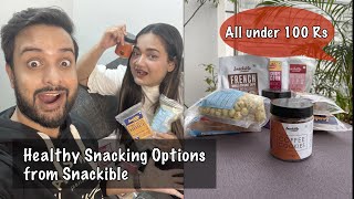 Snackible Review  Unboxing Healthy Snacks  All under 100 Rupees [upl. by Ellebyam]