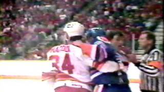 Edmonton Oilers vs Calgary Flames linebrawl 042486 [upl. by Spears]