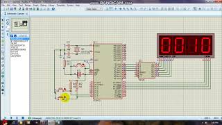 2019  BCD 7 Segment decoder updown counter with button using 8051 microcontroller [upl. by Orabla]