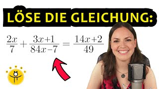 Einfache Bruchgleichungen lösen – Definitionsmenge Lösungsmenge [upl. by Ekard]