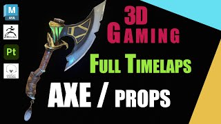 Epic Gaming AXE Timelapse  Maya ZBrush Substance Painter Marmoset [upl. by Nylehtak612]