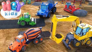 Vehículos de Construcción 🚚 Excavadora y camiones para niños  HeyKids  Canciones Infantiles [upl. by Aham]