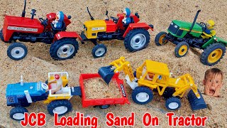 tractor wala cartoon video  JCB loading sand on tractor  sunfarming7533 [upl. by Quinn]