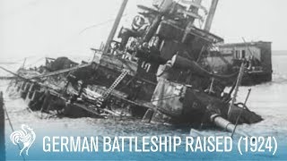 Sunken WWI German Battleship Raised SMS Hindenburg 1924  British Pathé [upl. by Ennayr352]