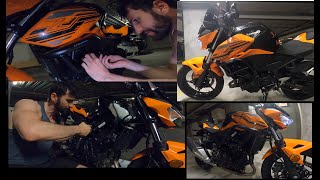 Kawasaki Z400 Crash Bar  SWMotech  Unboxing Full Install and Overview  Z400 Accessories Mods [upl. by Khalin]