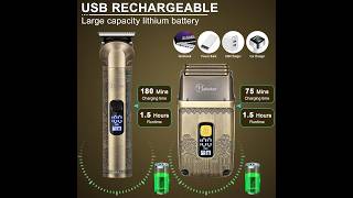 Hatteker Professional Hair Clipper Electric Razor Foil Shavers for Men Body Nose Ear Hair Grooming [upl. by Em747]