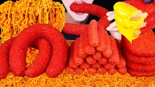 ASMR HOT CHEETOS KIELBASA SAUSAGE CHEESE STICKS HASH BROWNS FIRE NOODLES MUKBANG 소세지 먹방EATING SOUNDS [upl. by Khoury]