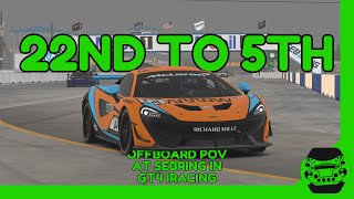 22ND TO 5TH PLACE IN THE MCLAREN GT4 AT SEBRING OFFBOARD  16K IR [upl. by Benia]