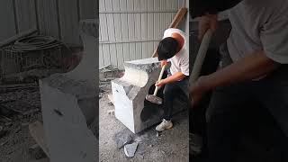 The process of making a stone garden flower pot [upl. by Manuela299]