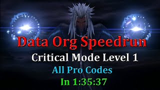 Kingdom Hearts III  LV1 Crit Data Org Speedrun wAll Pro Codes 13537 [upl. by Streetman]