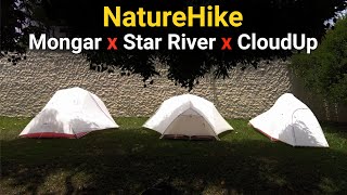 COMPARATIVO DE BARRACAS Mongar X Star River X CloudUp da NatureHike [upl. by Johannes]