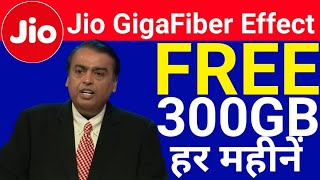 Jio GigaFiberNet Effect  Get Free 300GB Data Per Months amp total free Data upto 1500GB [upl. by Millie]