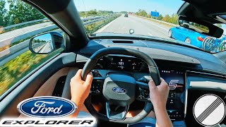 2024 Ford Explorer EV Extended Range  286PS  TopSpeed Drive on German Autobahn [upl. by Durwin]