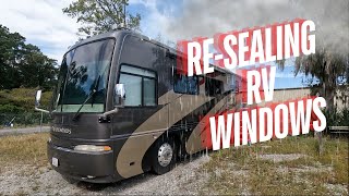 How To Reseal RV Windows Easy Way camping rv camper rvlife rvliving vanlife diy [upl. by Eledoya]