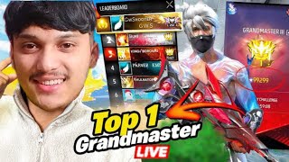 🔴Live Dominating Top 1 Grandmaster V Badge Lobby🗿😤Serious Grandmaster Pushing😡Garena Free Fire [upl. by Ynad]