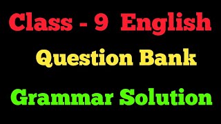 Class 9 English Grammar  English Grammar Class 9  Class 9 Grammar Question Bank [upl. by Cowan521]