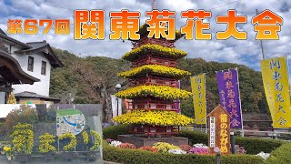 大会シンボル五重塔 第67回関東菊花大会（群馬県みどり市大間々町ながめ公園） [upl. by Eatnahc]