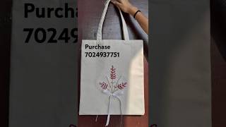 ✨️Flower embroidered tote bag✨️ gifts totebag handmade shortvideo shorts short embroidery [upl. by Neevan]