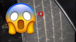 How to plug car tire step by step nail tire car plug cartire cartip unedited help carissue [upl. by Aicirtam]